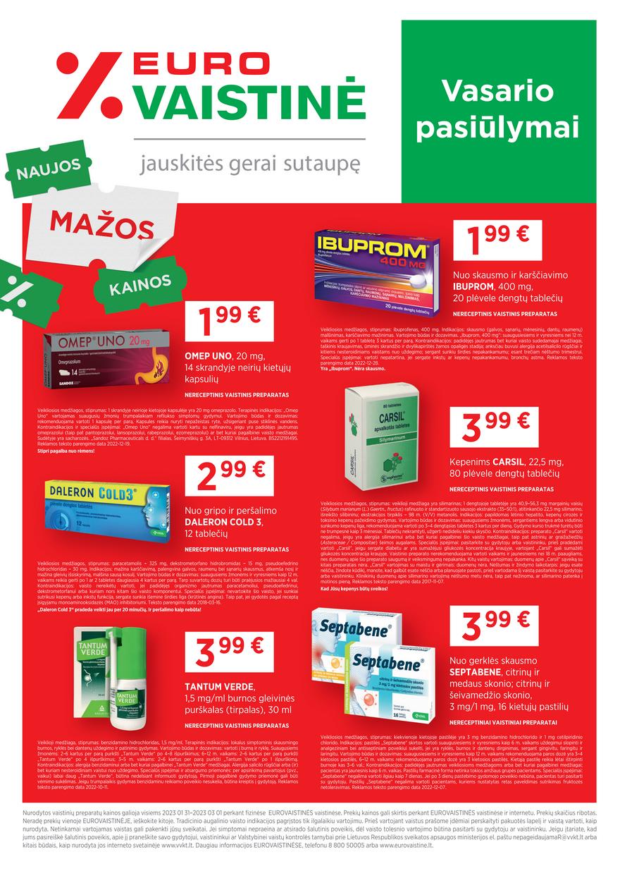 Euro vaistinė leidinys akcijos nuo 
  2023-01-31 iki 
  2023-03-01 | Leidinukas.lt puslapis 1