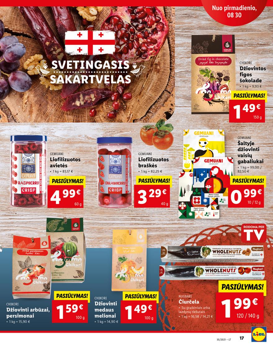 Lidl maisto prekių pasiūlymai akcijos nuo 
  2021-08-30 iki 
  2021-09-05 | Leidinukas.lt puslapis 17