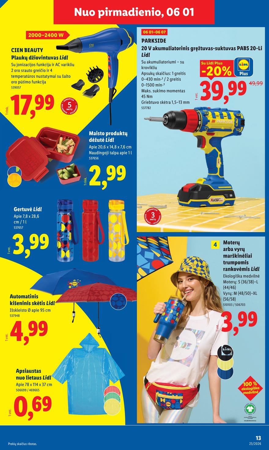 Lidl leidinys akcijos nuo 
  2026-06-01 iki 
  2026-06-07 | Leidinukas.lt puslapis 13