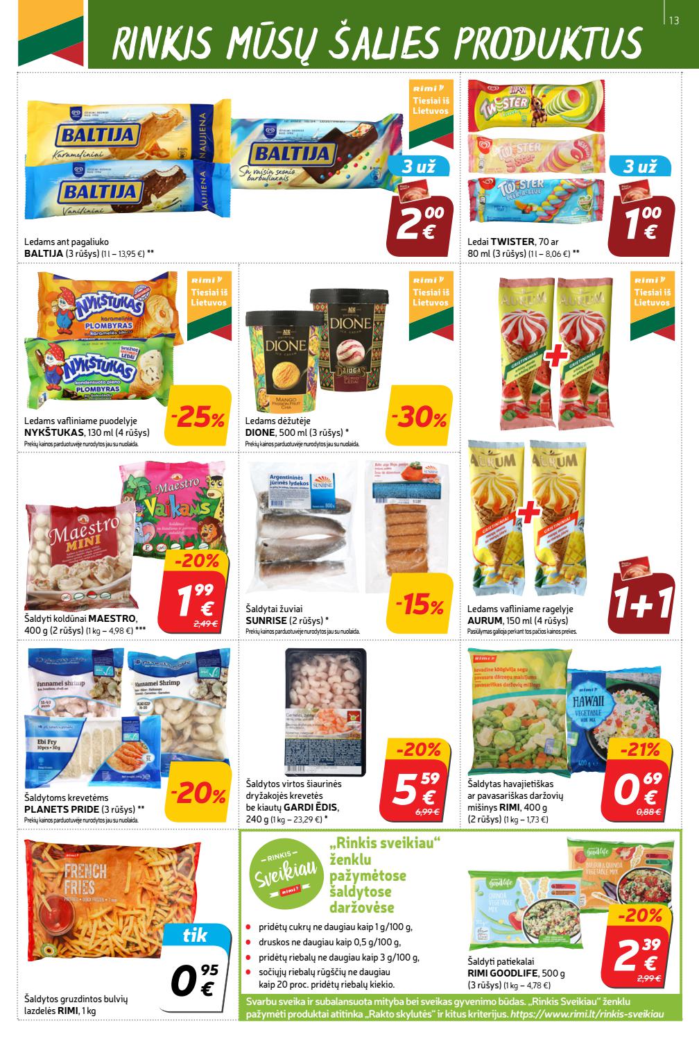 Rimi savaitinis leidinys akcijos nuo 
  2021-07-13 iki 
  2021-07-19 | Leidinukas.lt puslapis 13