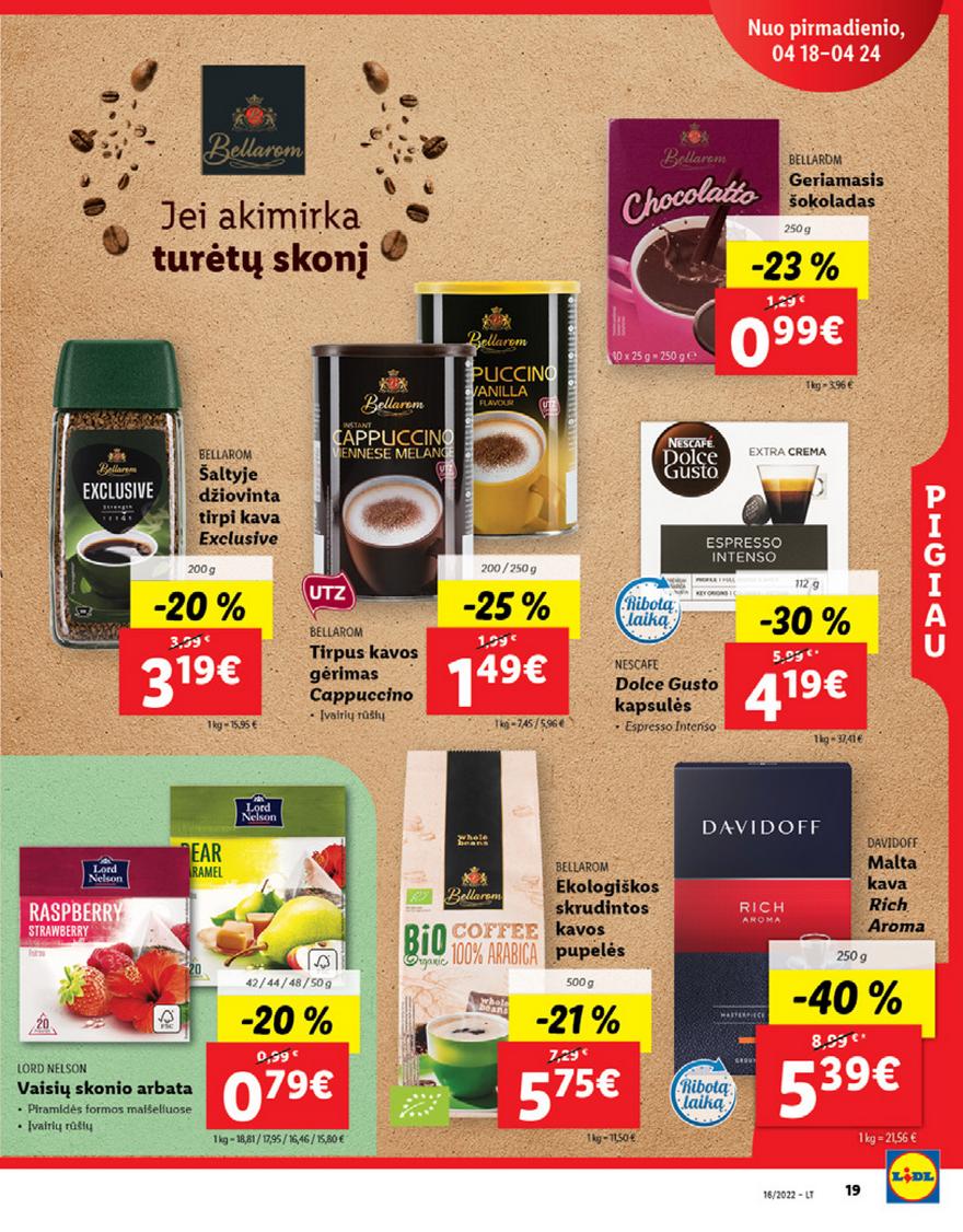 Lidl maisto prekių pasiūlymai akcijos nuo 
  2022-04-18 iki 
  2022-04-24 | Leidinukas.lt puslapis 19