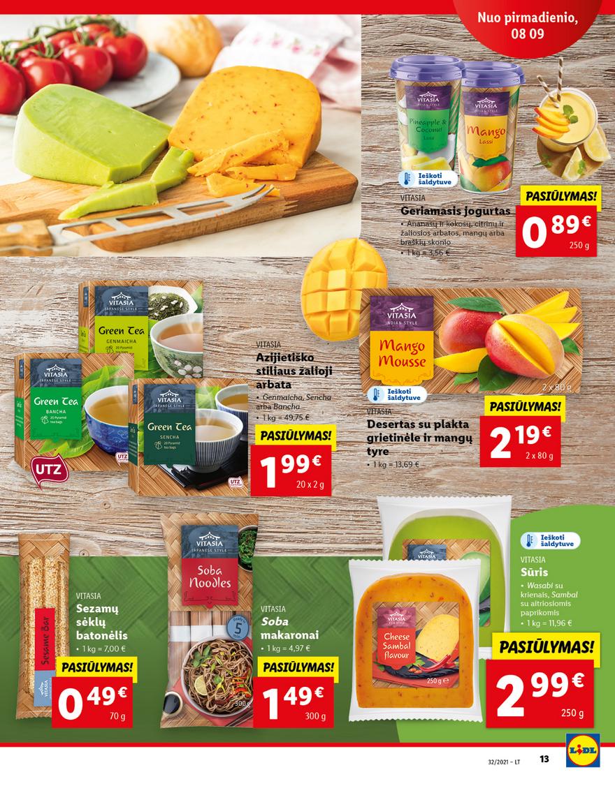 Lidl maisto prekių pasiūlymai akcijos nuo 
  2021-08-09 iki 
  2021-08-15 | Leidinukas.lt puslapis 13
