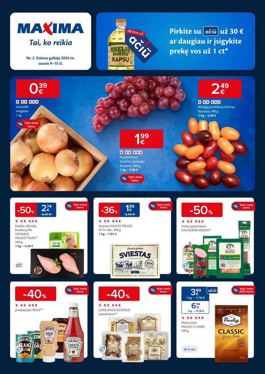 Maxima kaininis leidinys akcijos nuo 
  2024-01-09 iki 
  2024-01-15 | Leidinukas.lt puslapis 1
