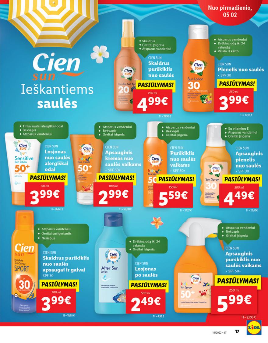 Lidl maisto prekių pasiūlymai akcijos nuo 
  2022-05-02 iki 
  2022-05-08 | Leidinukas.lt puslapis 17