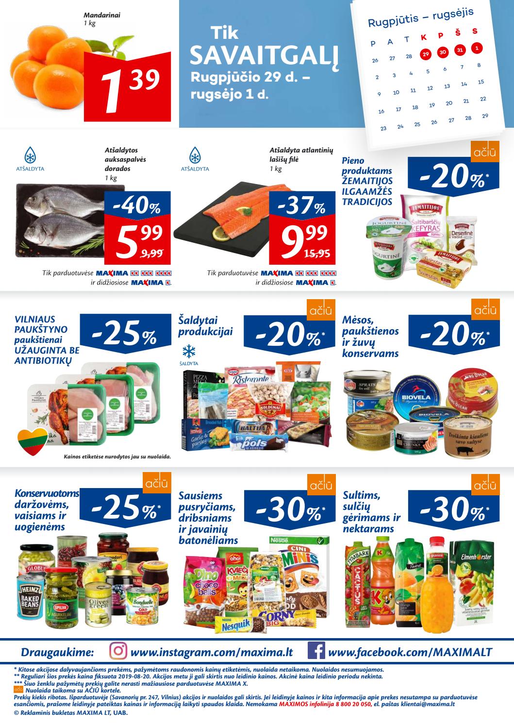 Maxima kaininis leidinys akcijos nuo 
  2019-08-27 iki 
  2019-09-02 | Leidinukas.lt puslapis 20