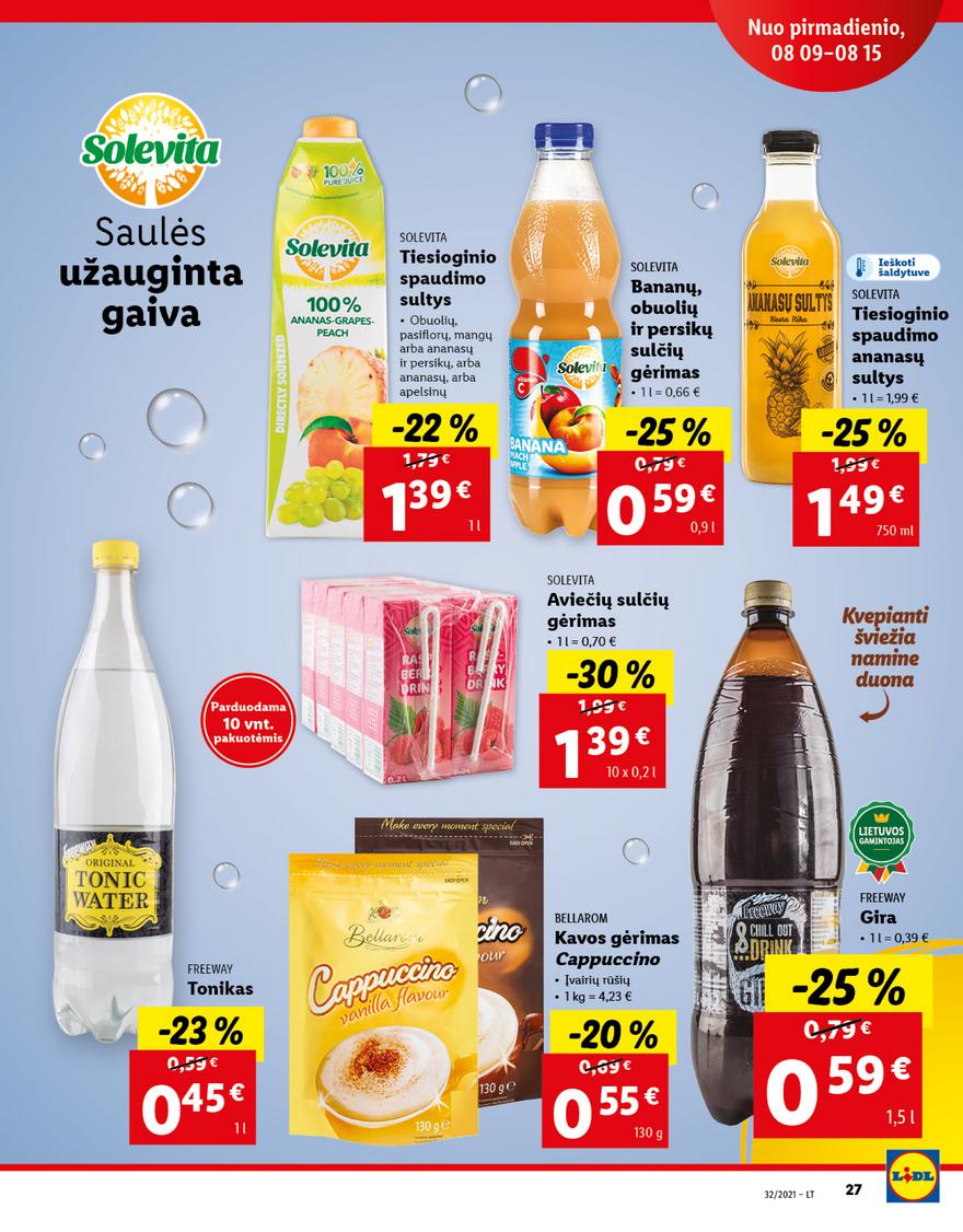 Lidl maisto prekių pasiūlymai akcijos nuo 
  2021-08-09 iki 
  2021-08-15 | Leidinukas.lt puslapis 27