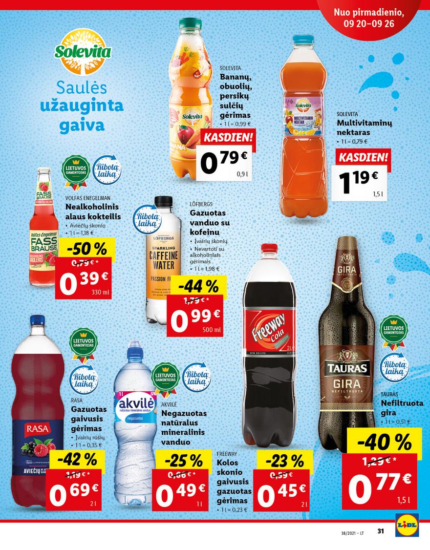 Lidl maisto prekių pasiūlymai akcijos nuo 
  2021-09-20 iki 
  2021-09-26 | Leidinukas.lt puslapis 31