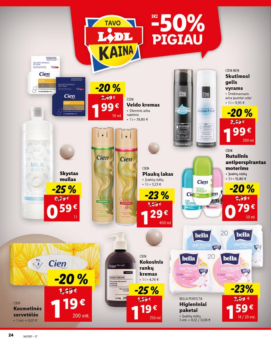 Lidl maisto prekių pasiūlymai akcijos nuo 
  2021-08-23 iki 
  2021-08-29 | Leidinukas.lt puslapis 24