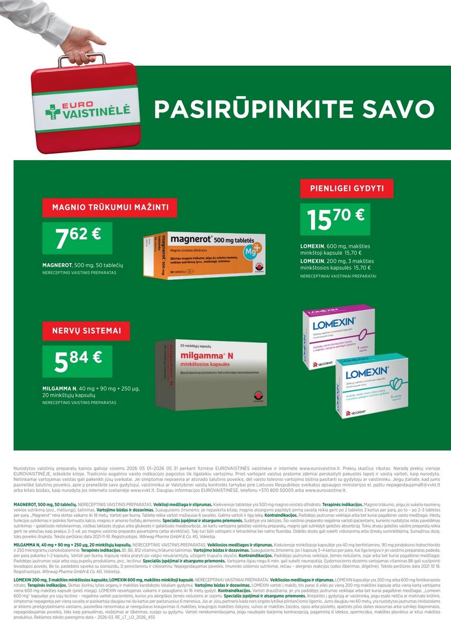 Euro vaistinė katalogas akcijos nuo 
  2026-05-01 iki 
  2026-05-31 | Leidinukas.lt puslapis 6
