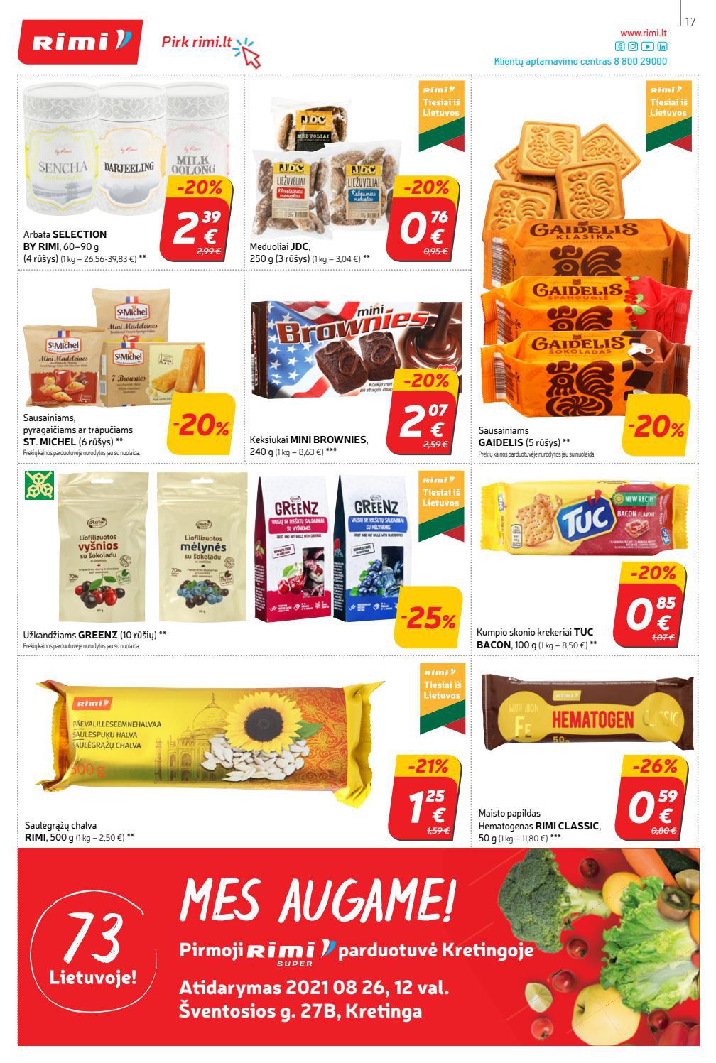 Rimi savaitinis leidinys akcijos nuo
2021-08-24 iki
2021-08-30 | Leidinukas.lt puslapis 17