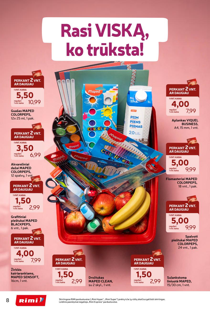Rimi mokyklinis nuolaidų leidinys akcijos nuo 
  2026-07-28 iki 
  2026-09-07 | Leidinukas.lt puslapis 8