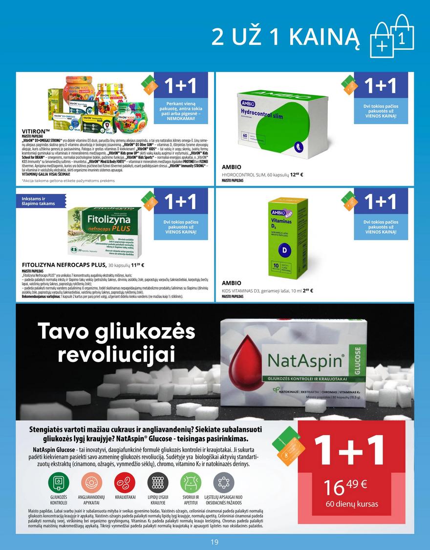 Gintarinės vaistinės leidinys akcijos nuo 
  2025-04-01 iki 
  2025-04-30 | Leidinukas.lt puslapis 19
