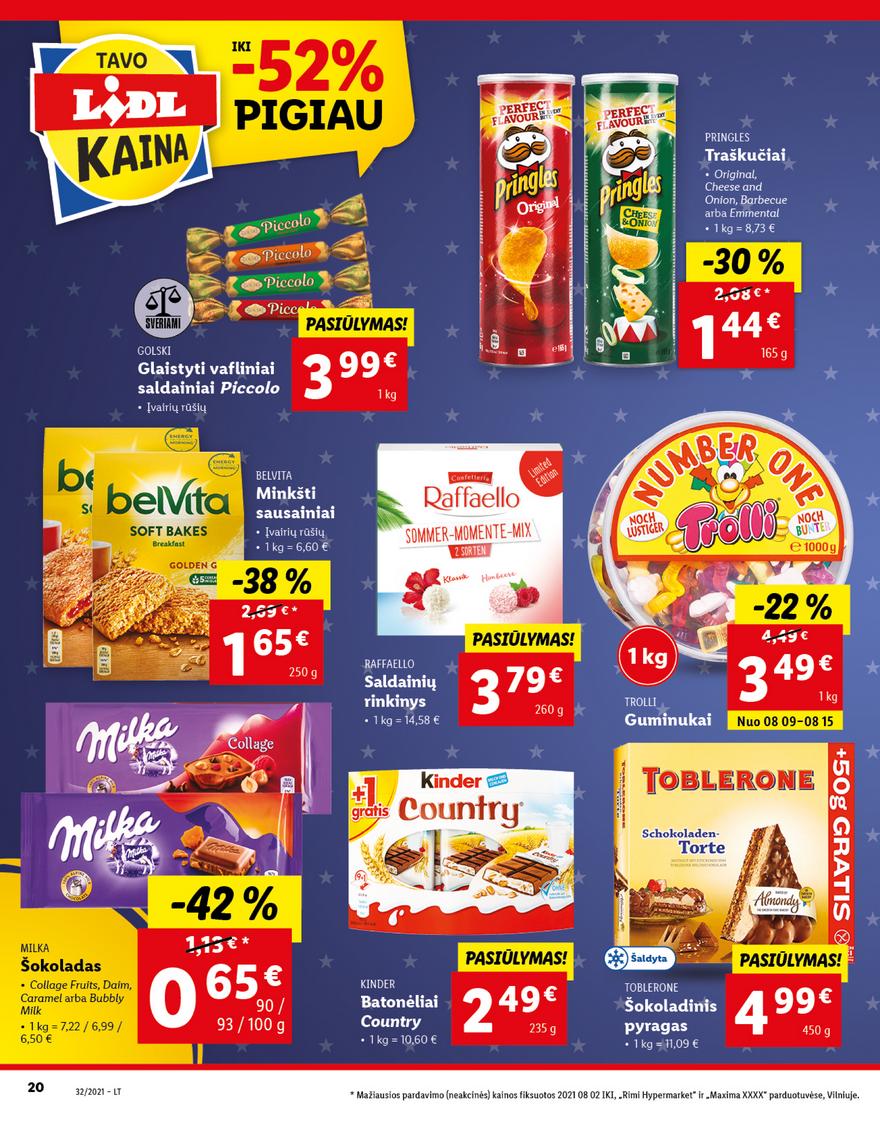 Lidl maisto prekių pasiūlymai akcijos nuo 
  2021-08-09 iki 
  2021-08-15 | Leidinukas.lt puslapis 20
