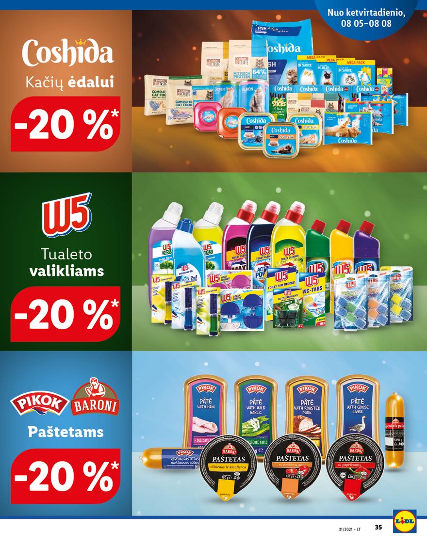 Lidl maisto prekių pasiūlymai akcijos nuo 
  2021-08-02 iki 
  2021-08-08 | Leidinukas.lt puslapis 35