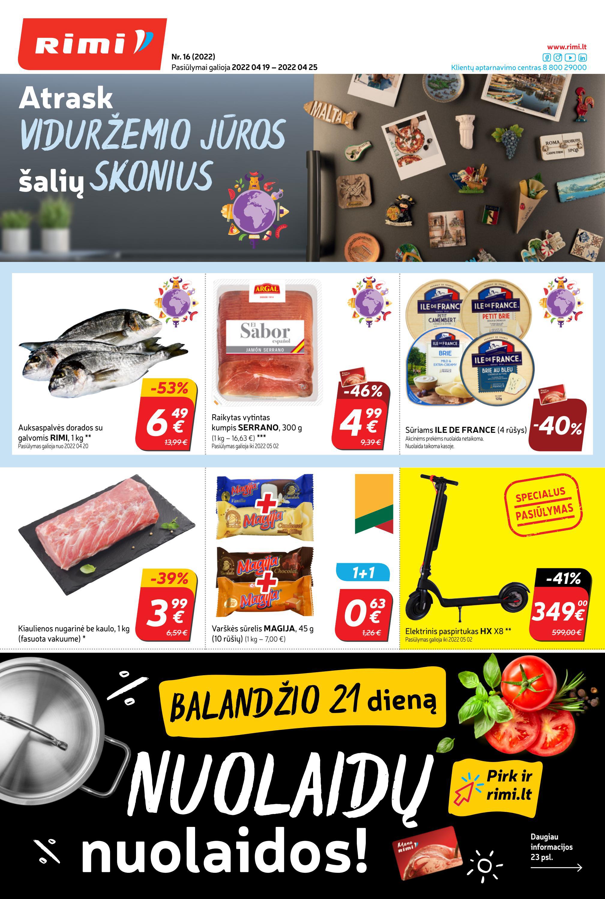Rimi savaitinis leidinys akcijos nuo 
  2022-04-19 iki 
  2022-04-25 | Leidinukas.lt puslapis 1