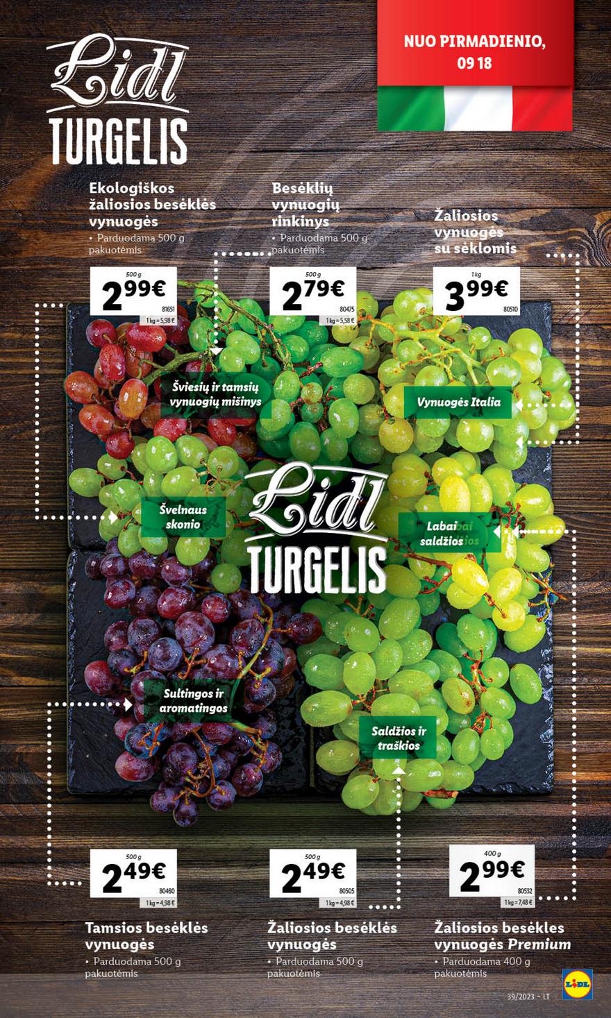 Lidl pasiūlymai akcijos nuo 
  2023-09-25 iki 
  2023-10-01 | Leidinukas.lt puslapis 14