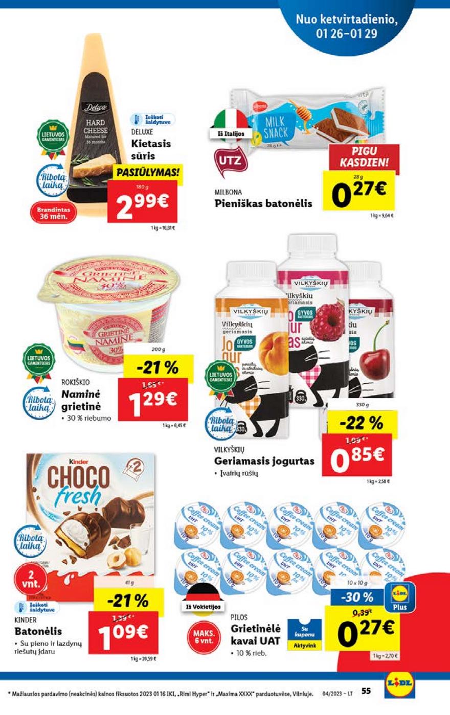 Lidl pasiūlymai akcijos nuo 
  2023-01-23 iki 
  2023-01-29 | Leidinukas.lt puslapis 55