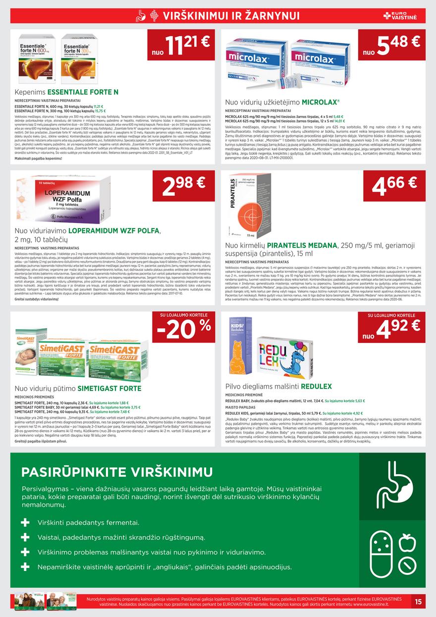 Euro vaistinė leidinys akcijos nuo 
  2022-08-01 iki 
  2022-08-31 | Leidinukas.lt puslapis 15