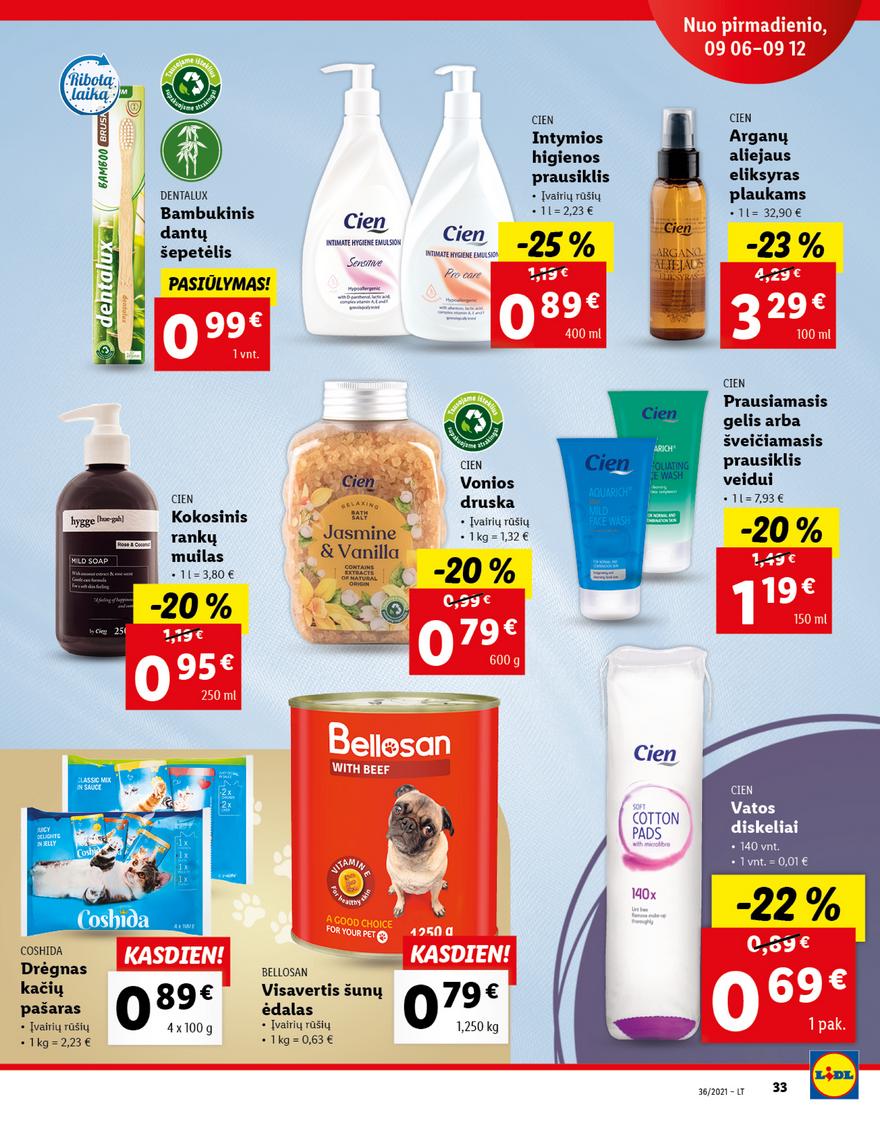 Lidl maisto prekių pasiūlymai akcijos nuo 
  2021-09-06 iki 
  2021-09-12 | Leidinukas.lt puslapis 33