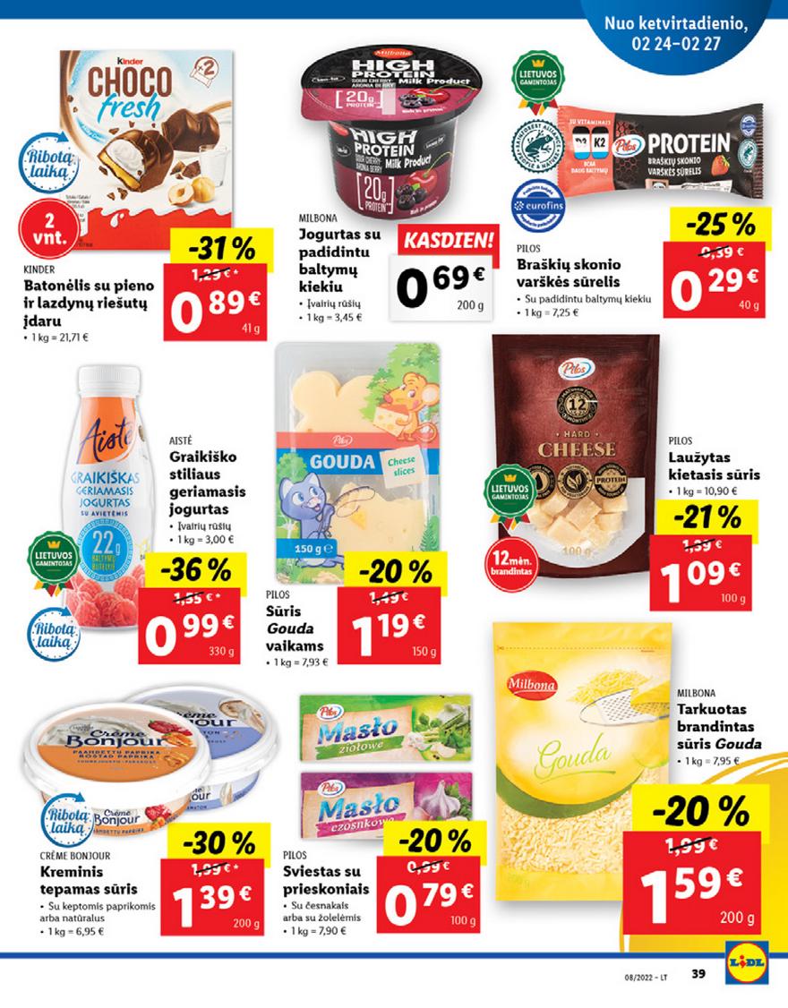 Lidl maisto prekių pasiūlymai akcijos nuo 
  2022-02-21 iki 
  2022-02-27 | Leidinukas.lt puslapis 39