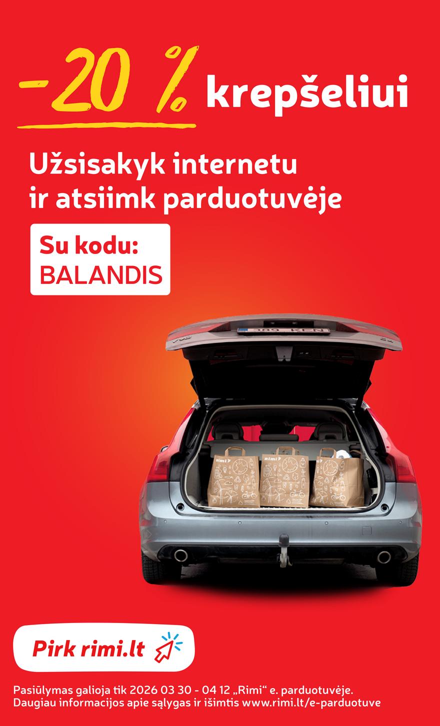 Rimi leidinys akcijos nuo 
  2026-03-31 iki 
  2026-04-06 | Leidinukas.lt puslapis 38