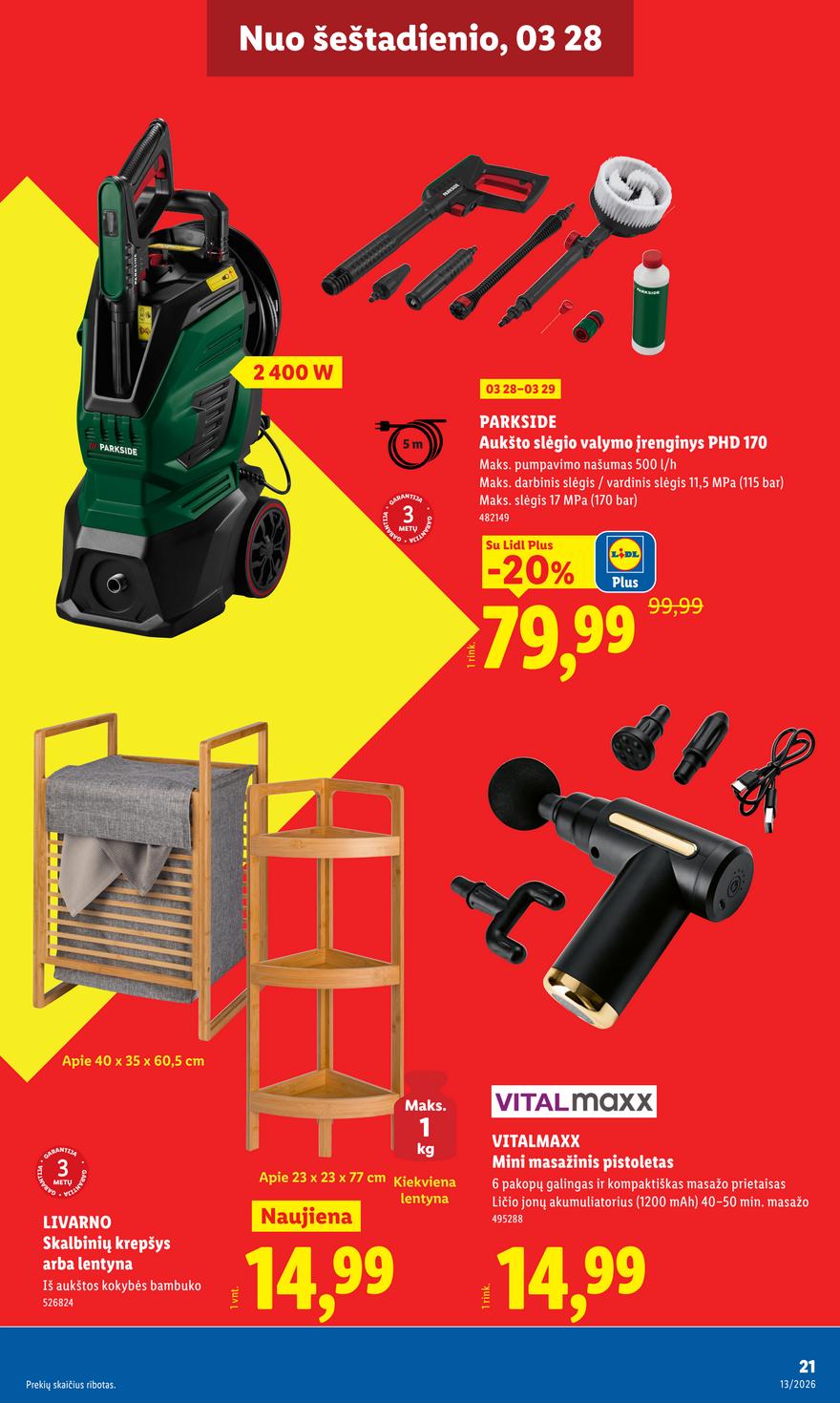Lidl ne maisto leidinys akcijos nuo 
  2026-03-23 iki 
  2026-03-29 | Leidinukas.lt puslapis 21