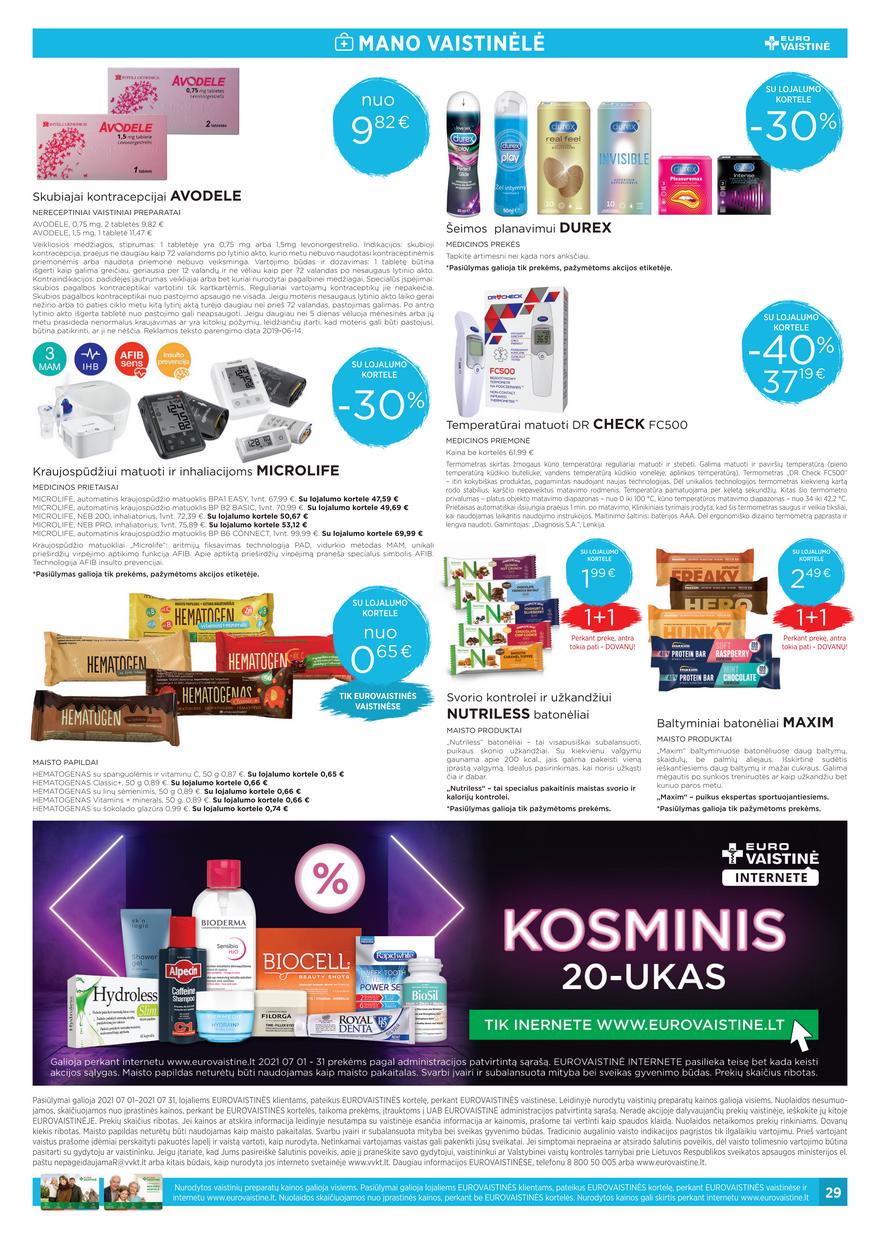 Euro vaistinė leidinys akcijos nuo 
  2021-07-01 iki 
  2021-07-31 | Leidinukas.lt puslapis 29