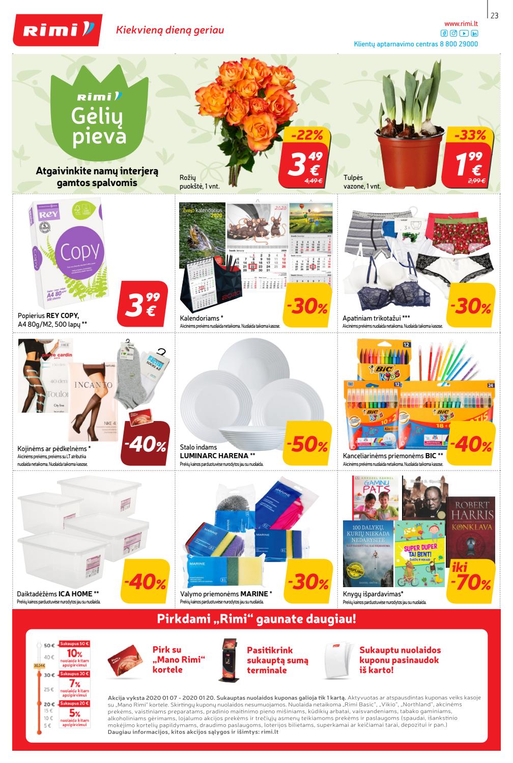 Rimi savaitinis leidinys akcijos nuo 
  2020-01-14 iki 
  2020-01-20 | Leidinukas.lt puslapis 23