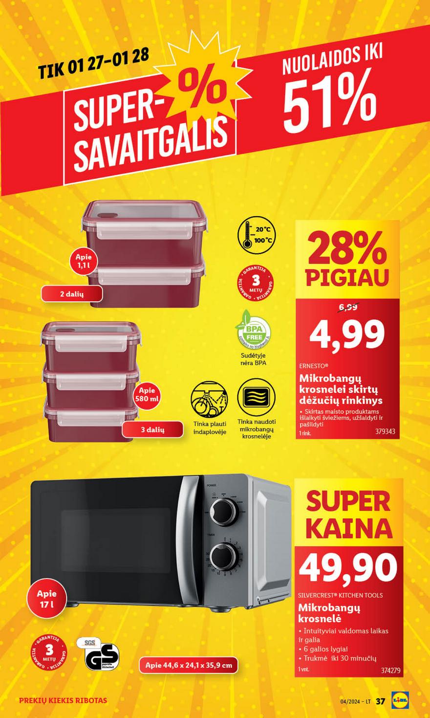 Lidl pasiūlymai akcijos nuo 
  2024-01-22 iki 
  2024-01-28 | Leidinukas.lt puslapis 37