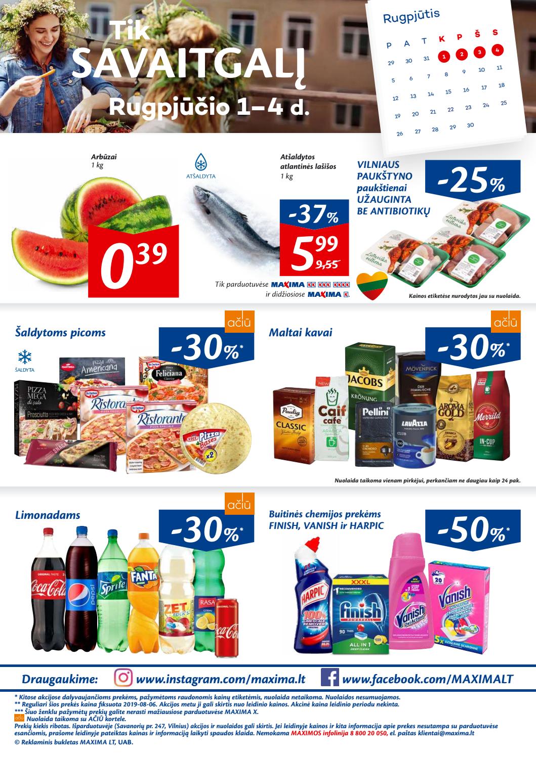 Maxima kaininis leidinys akcijos nuo 
  2019-07-30 iki 
  2019-08-05 | Leidinukas.lt puslapis 20