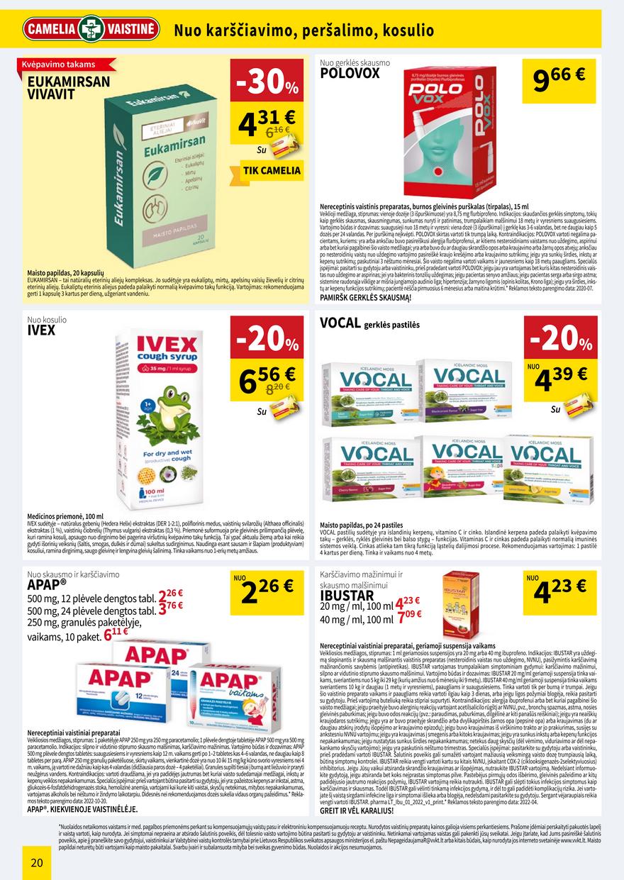 Camelia gegužės leidinys akcijos nuo 
  2023-05-01 iki 
  2023-05-31 | Leidinukas.lt puslapis 20