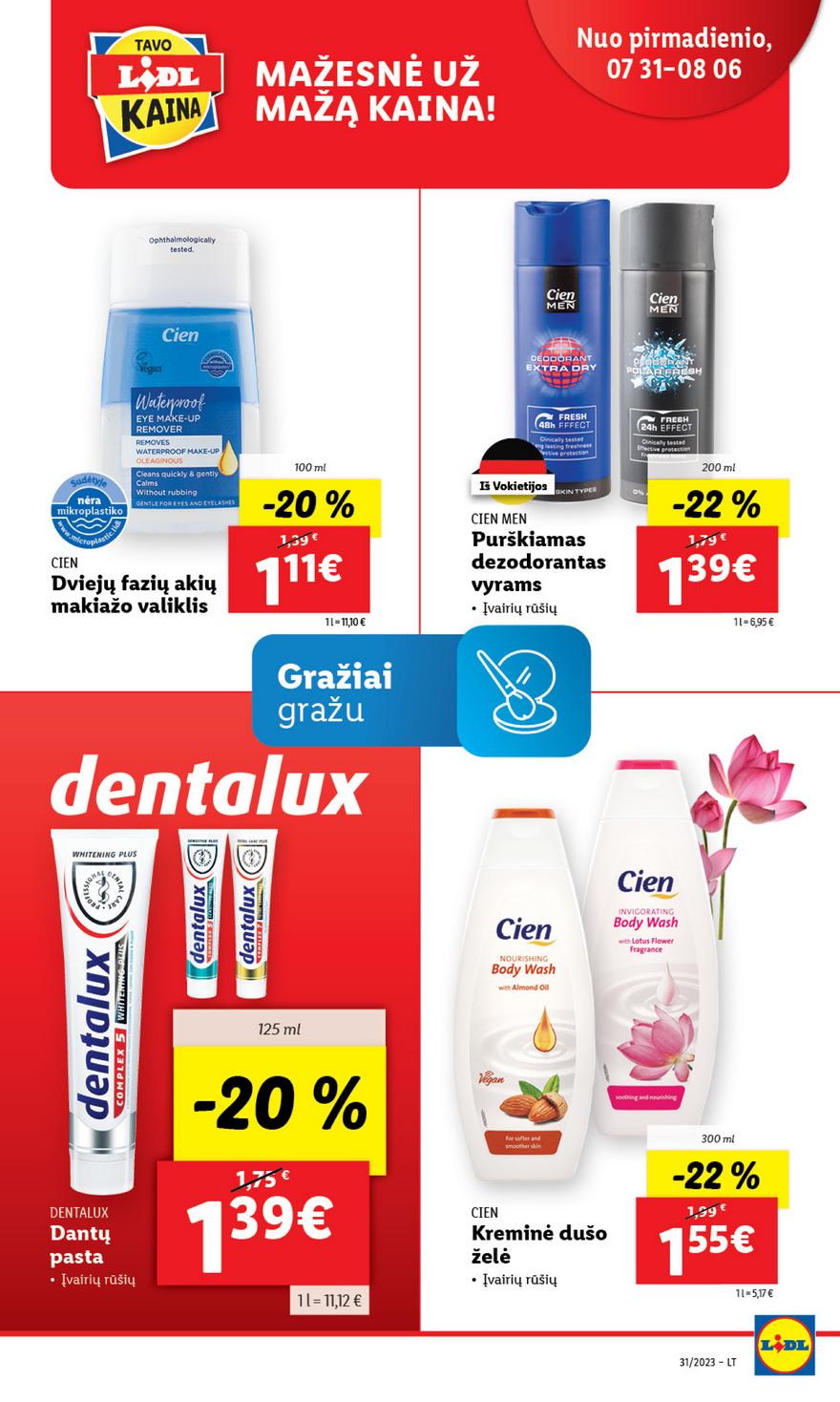 Lidl pasiūlymai akcijos nuo 
  2023-07-31 iki 
  2023-08-06 | Leidinukas.lt puslapis 49
