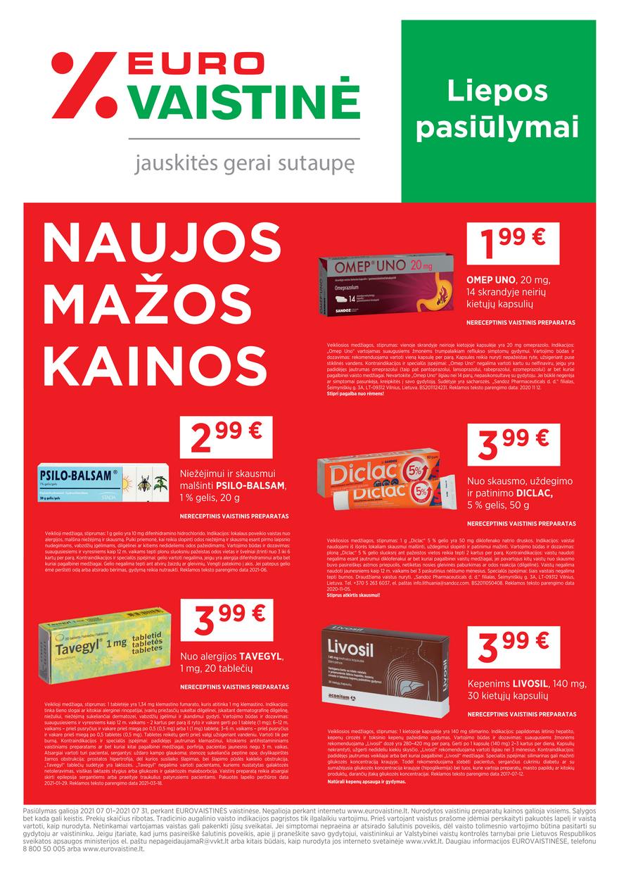 Euro vaistinė leidinys akcijos nuo 
  2021-07-01 iki 
  2021-07-31 | Leidinukas.lt puslapis 1