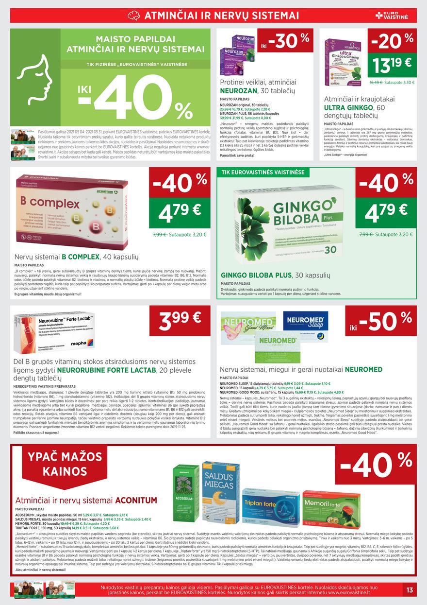 Euro vaistinė leidinys akcijos nuo 
  2021-05-01 iki 
  2021-05-31 | Leidinukas.lt puslapis 13