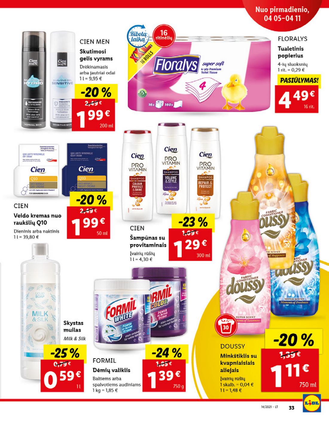 Lidl maisto prekių pasiūlymai akcijos nuo 
  2021-04-05 iki 
  2021-04-11 | Leidinukas.lt puslapis 33
