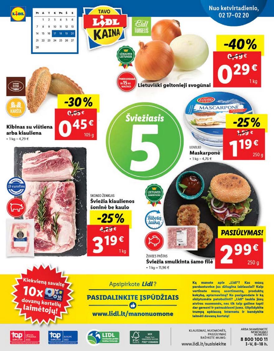 Lidl maisto prekių pasiūlymai akcijos nuo 
  2022-02-14 iki 
  2022-02-20 | Leidinukas.lt puslapis 40