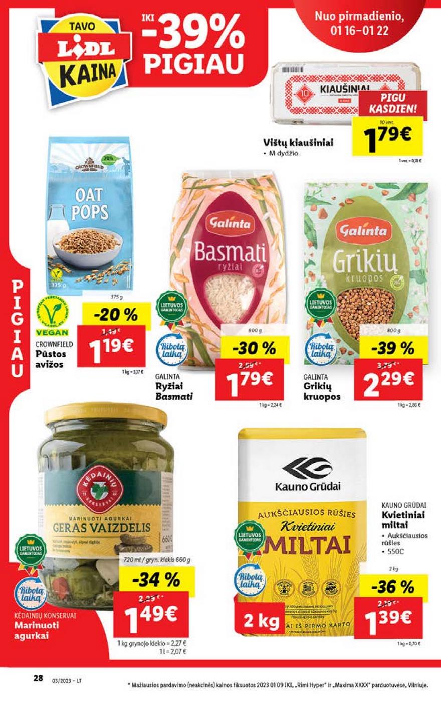 Lidl maisto prekių pasiūlymai akcijos nuo 
  2023-01-16 iki 
  2023-01-22 | Leidinukas.lt puslapis 28