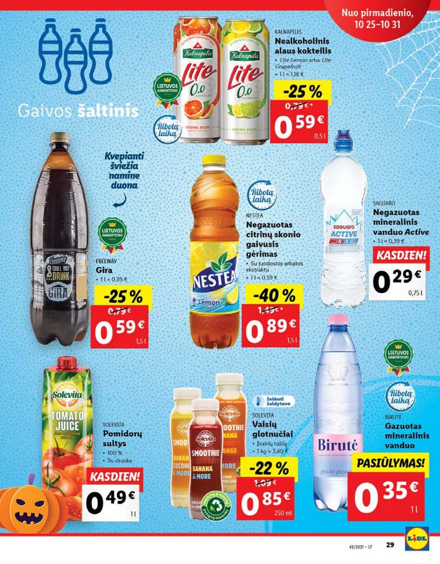 Lidl pasiūlymai akcijos nuo 
  2021-10-25 iki 
  2021-10-31 | Leidinukas.lt puslapis 29