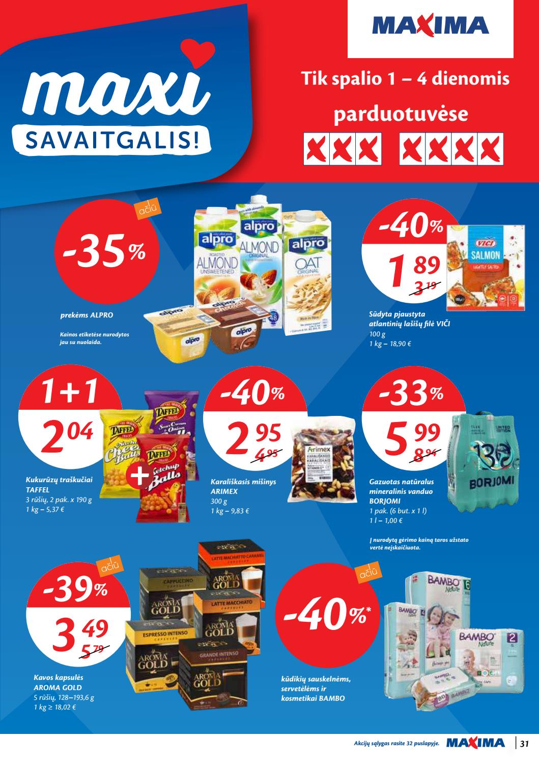 Maxima kaininis leidinys akcijos nuo 
  2020-09-29 iki 
  2020-10-05 | Leidinukas.lt puslapis 31