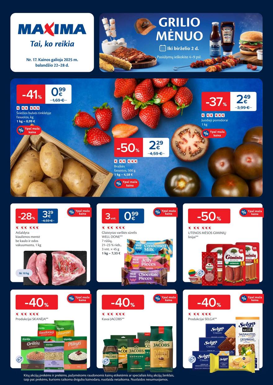 Maxima savaitinis leidinys 17 akcijos nuo 
  2025-04-22 iki 
  2025-04-28 | Leidinukas.lt puslapis 1