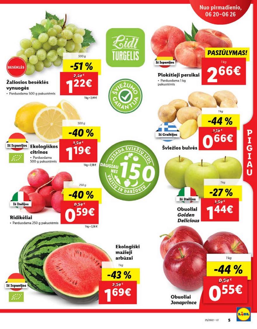 Lidl maisto prekių pasiūlymai akcijos nuo 
  2022-06-20 iki 
  2022-06-26 | Leidinukas.lt puslapis 5