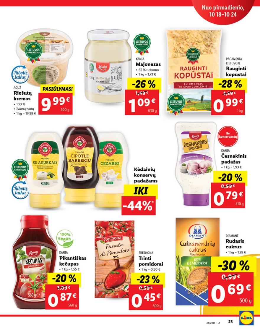 Lidl pasiūlymai akcijos nuo 
  2021-10-18 iki 
  2021-10-24 | Leidinukas.lt puslapis 23