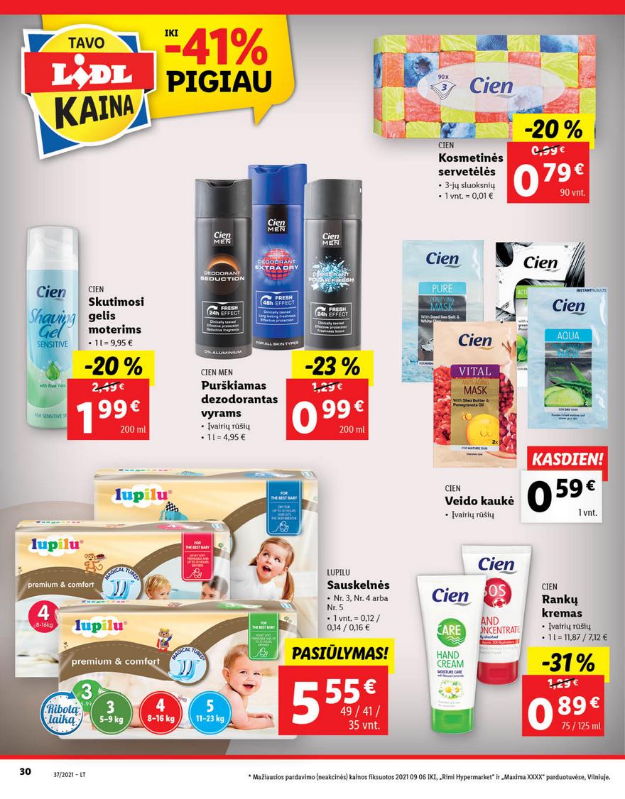 Lidl maisto prekių pasiūlymai akcijos nuo 
  2021-09-13 iki 
  2021-09-19 | Leidinukas.lt puslapis 30