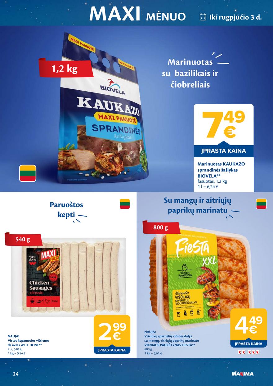 Maxima leidinukas akcijos nuo 
  2026-07-07 iki 
  2026-08-03 | Leidinukas.lt puslapis 24