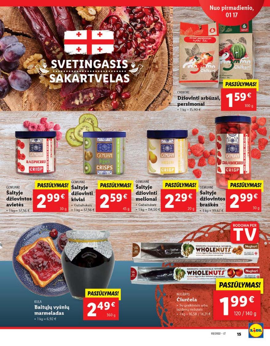 Lidl maisto prekių pasiūlymai akcijos nuo 
  2022-01-17 iki 
  2022-01-23 | Leidinukas.lt puslapis 15