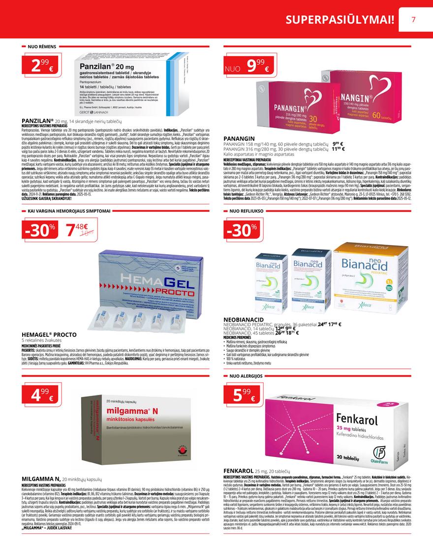 Norfos vaistinės leidinys akcijos nuo 
  2025-06-01 iki 
  2025-06-30 | Leidinukas.lt puslapis 7