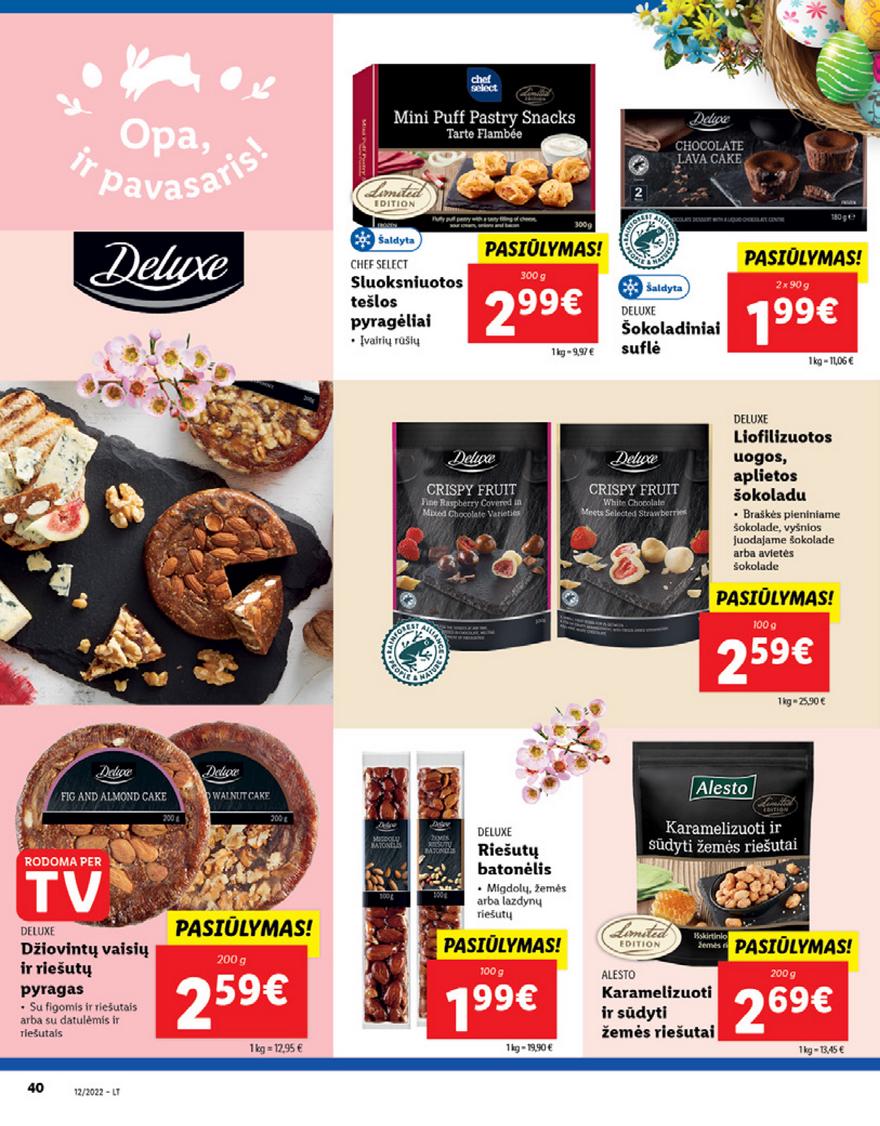 Lidl maisto prekių pasiūlymai akcijos nuo 
  2022-03-21 iki 
  2022-03-27 | Leidinukas.lt puslapis 40