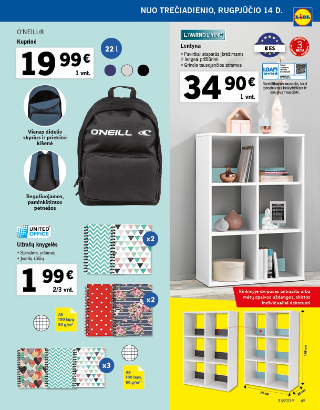 Lidl savaitinis leidinys akcijos nuo 
  2019-08-12 iki 
  2019-08-18 | Leidinukas.lt puslapis 37