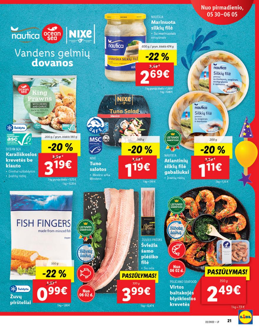 Lidl maisto prekių pasiūlymai akcijos nuo 
  2022-05-30 iki 
  2022-06-05 | Leidinukas.lt puslapis 21