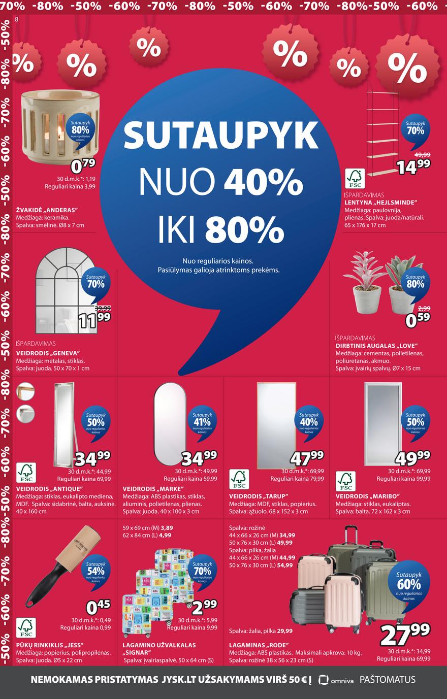 Jysk nuolaidų leidinys akcijos nuo 
  2026-07-28 iki 
  2026-08-10 | Leidinukas.lt puslapis 8